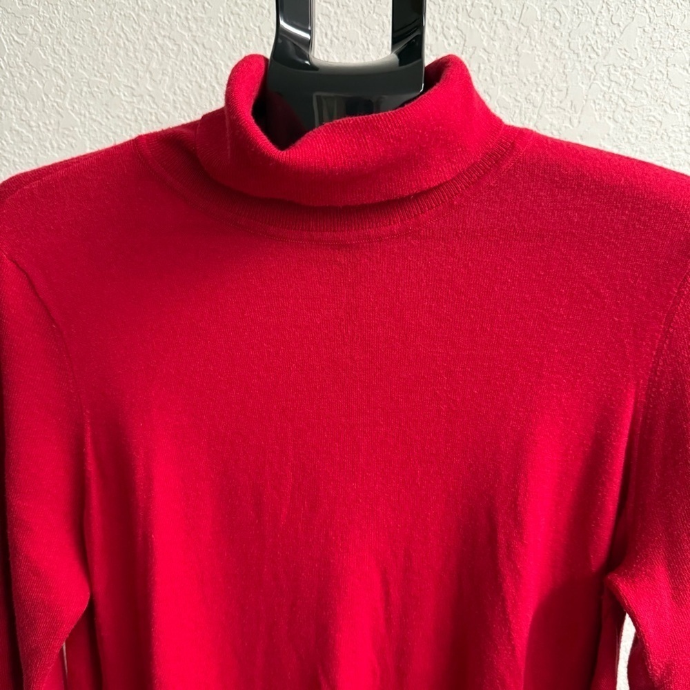 Chico’s Turtleneck Sweater Featherweight Layering Red Tunic Sz 12-L (Chico’s 2) - Picture 2 of 13